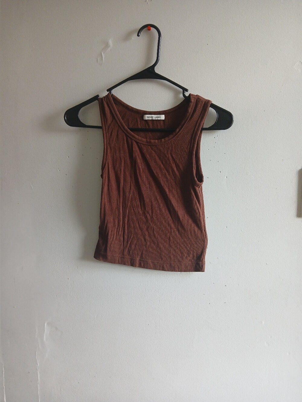 Sandy Liang Rust-Brown Ribbed Tank - Picture 1 of 6